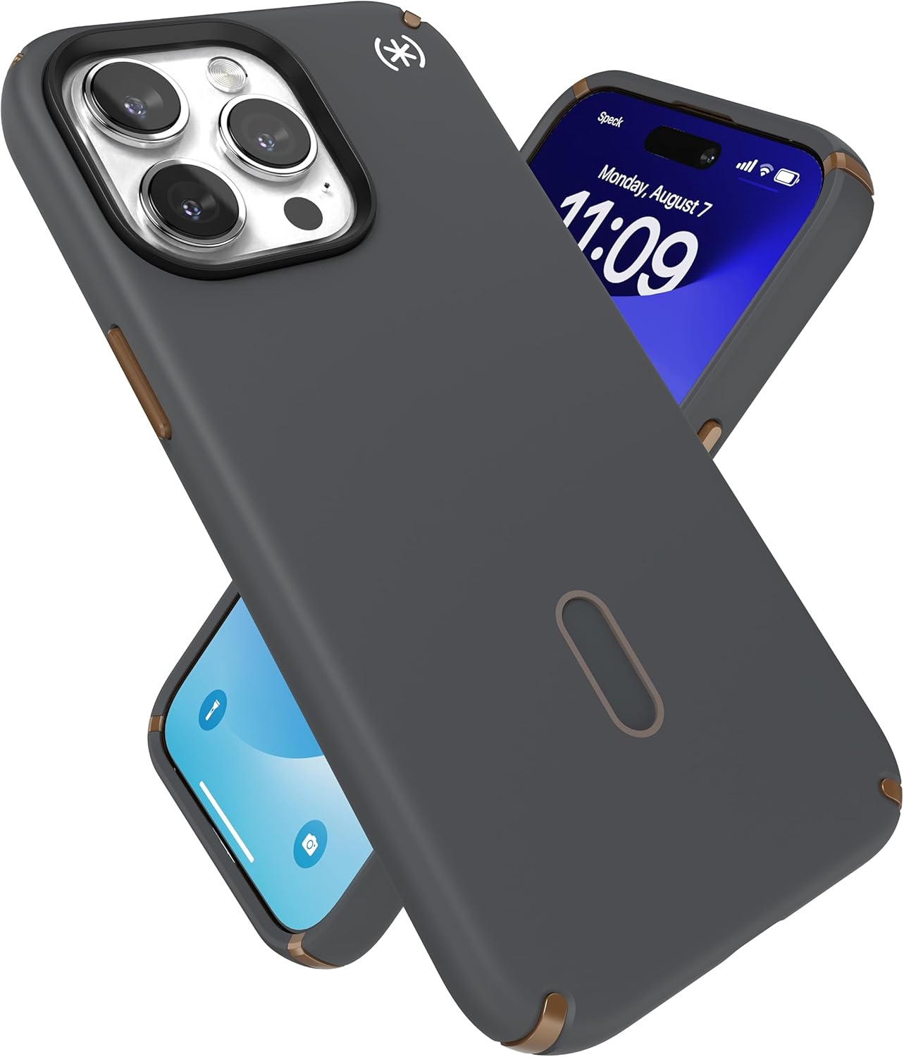 Speck iPhone 15 Pro Max Case - ClickLock No-Slip Interlock, Built for MagSafe, Drop Protection - Scratch Resistant, Soft Touch, 6.7 Inch Phone Case - Presidio2 Pro Future Blue/Purple Ink/Sky Purple