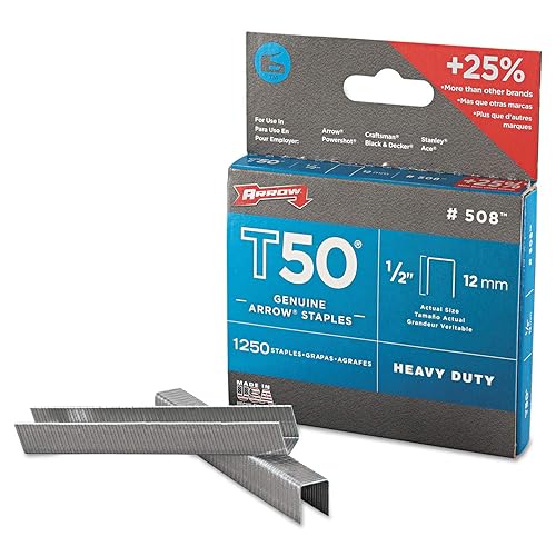 Miniatura 2 de Arrow Grapas resistentes 50824 T50 Pierna de 1/2 pulgada (ARR50824)