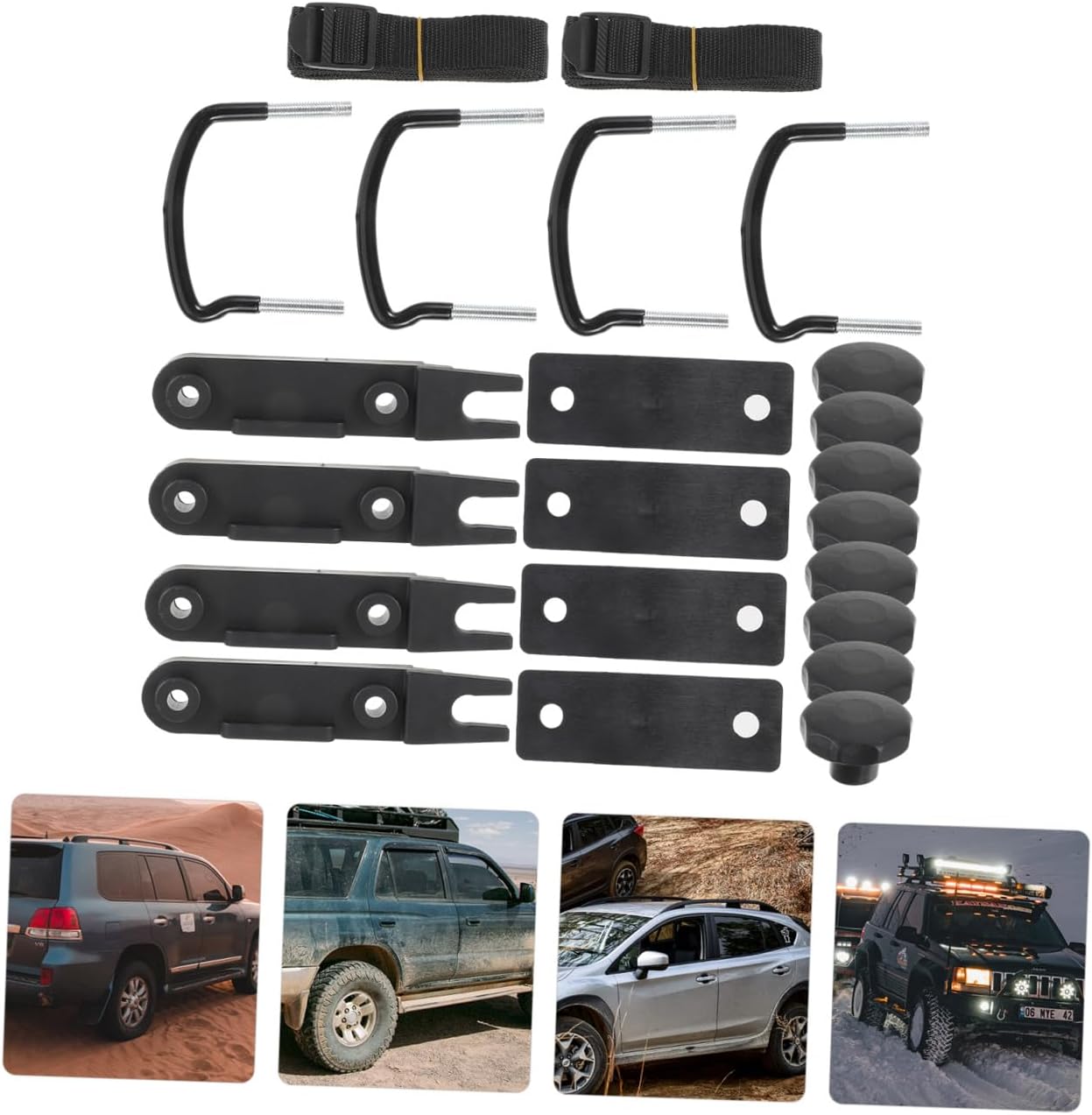 1set Rooftop Cargo Carrier U-Bolt Installation Accessory for Car Roof Rack Lightweight Compact Design Reduces Clutter Stability Aesthetics for Increased Storage Capacity
