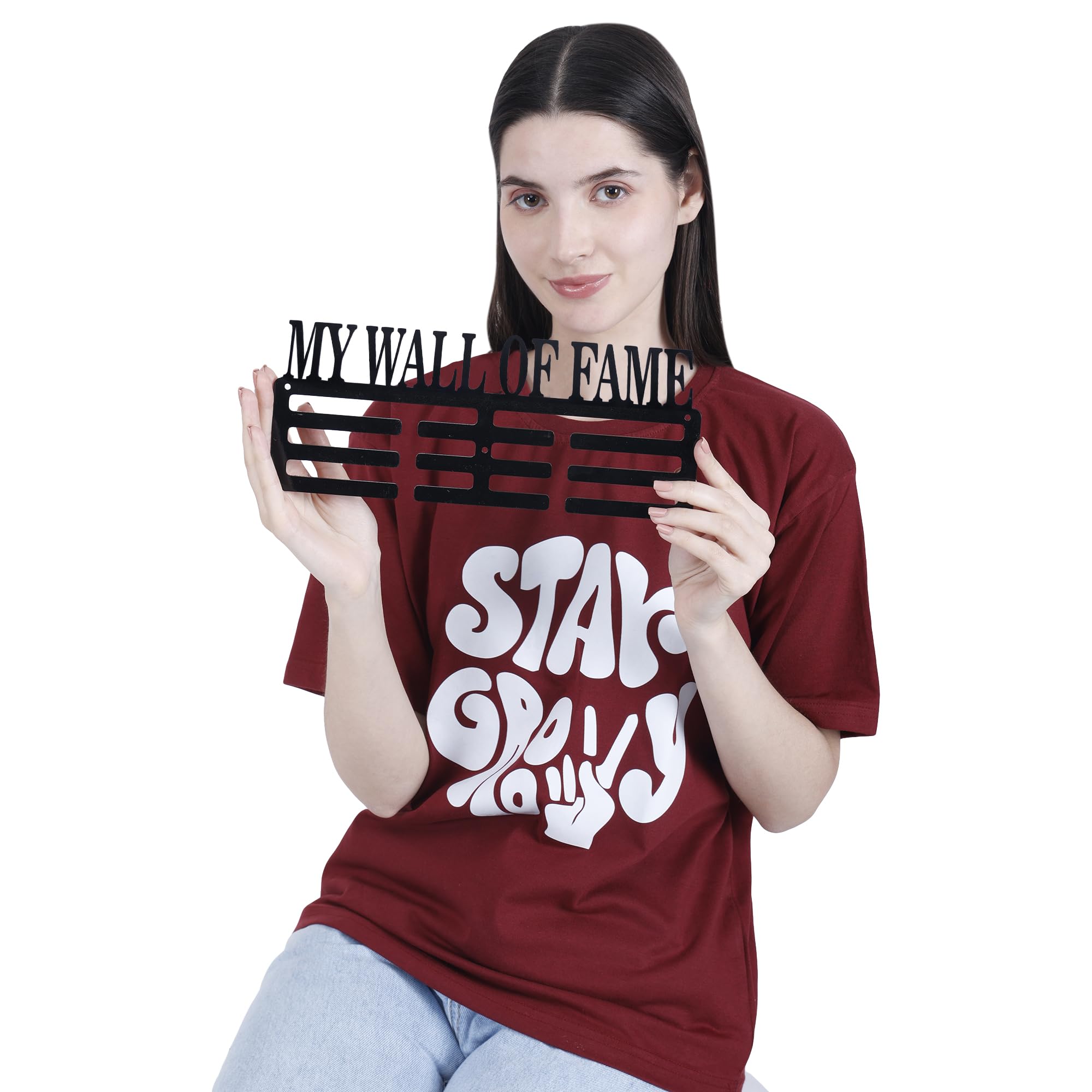 RAOOFA CRAFTS Medal Holder for Wall Hangers Display Rack My Wall of Fame Display Case | Medal Hangers Holds Up to 24-30 Medals | Medal Holder