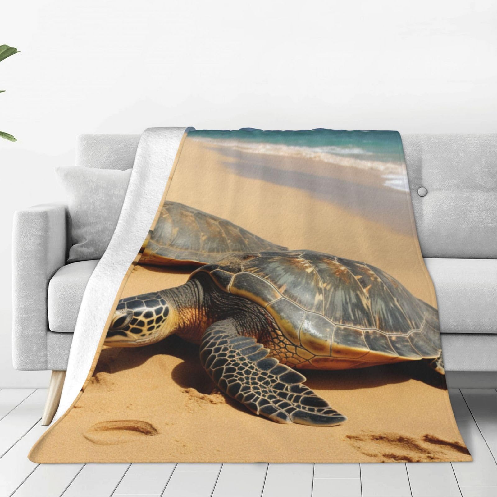 Couverture tortue de plage jeté de canapé pour soirée cocooning salon et décoration