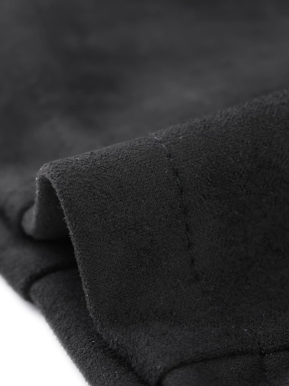 Allegra K Cropped Jacket for Women's Double Breasted Zip Up Faux Suede Jacket - Image 5