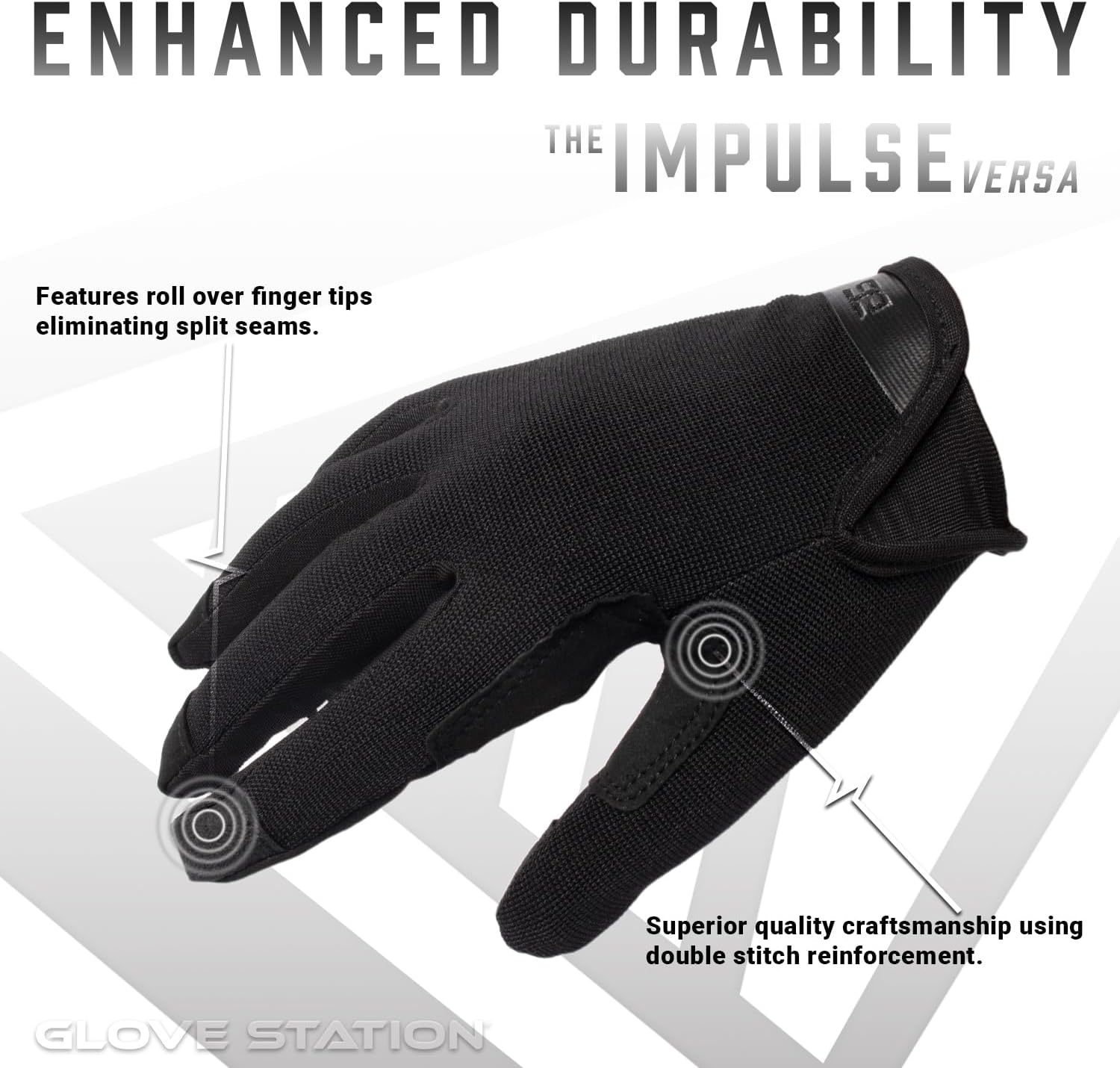 Glove Station The Impulse Versa Tactical Gloves for Men – Touchscreen Compatible Suede Leather Shooting Gloves for Combat, Police, Patrol, Airsoft, Shooting Range, Work, and Motorcycle Use