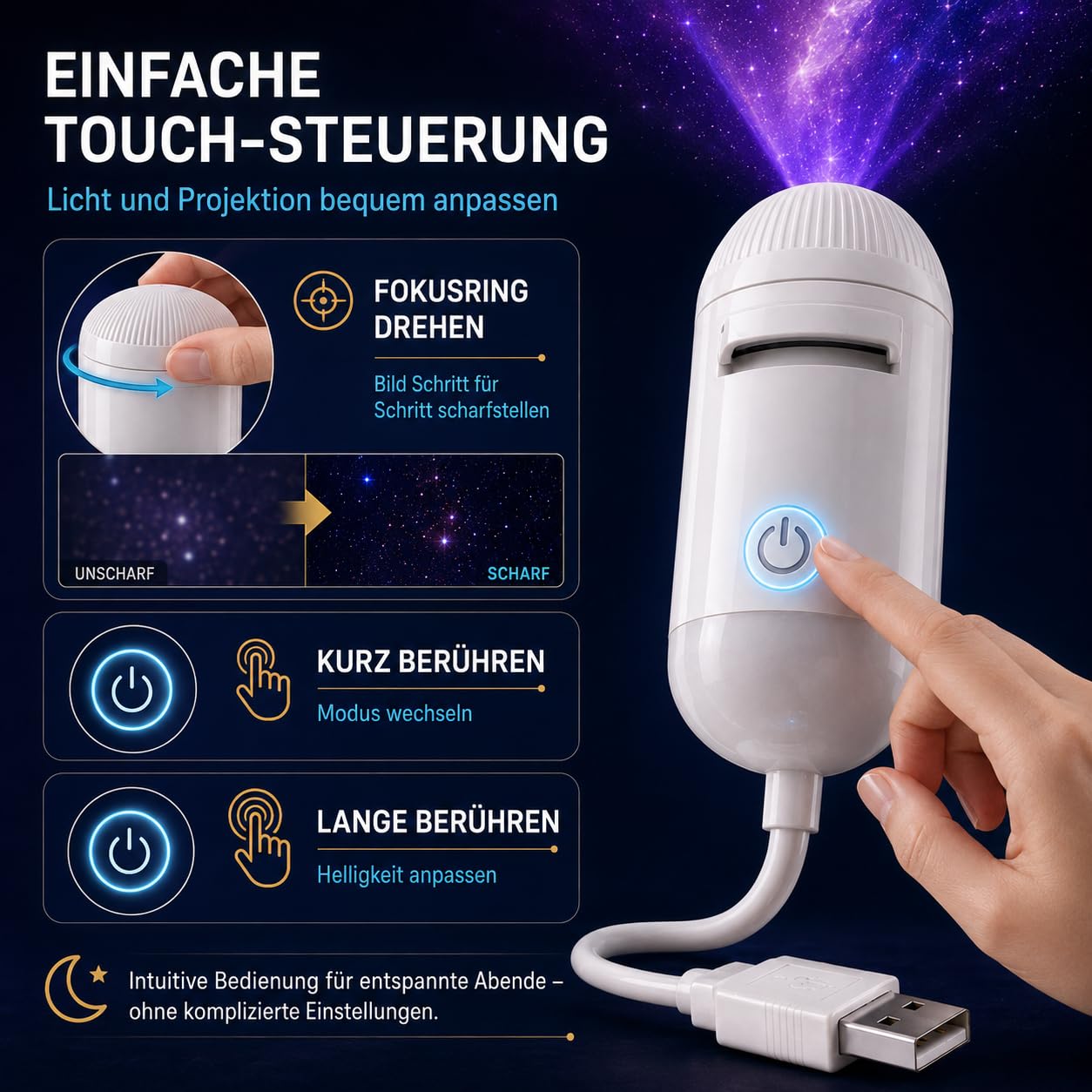 Inteligentny holograficzny projektor nocny-8