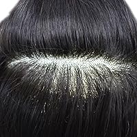 Vista 5 de Sistema de cabello para hombres con encaje frontal francés para hombres, nudos blanqueados, cabello humano para hombre, línea capilar natural