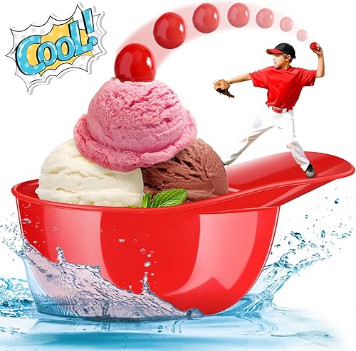 Miniatura 4 de Casco de béisbol para helado de 8 onzas, mini cuencos para gorra de béisbol para niños, casco con chip para helado, cascos de plástico para fiestas