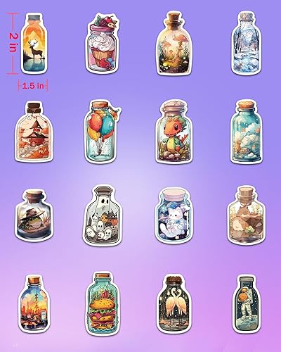 Miniatura 5 de Paquete de 100 calcomanías estéticas de vinilo para botellas de agua, portátil, teléfono