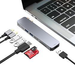 BHHB USB C Hub Adapter for MacBook Pro Air Docking Station 8 in 2 Multiport Adapter for Mac Book 4K@30Hz HDMI, Thunderbolt 4/3, USB 3.0, SD/TF USBC Hub Type C Dock for Mac M5 M4 M3 M2 M1