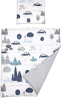 Baby Comfort 2 Piece Duvet Cover & Pillowcase 80x70 cm Set for Crib, Cradle or Pram (Cars)