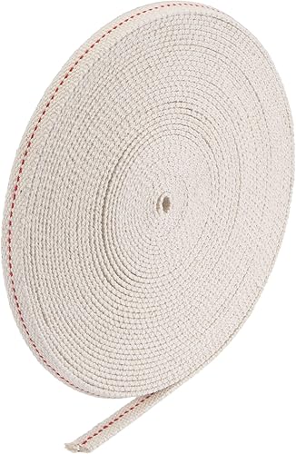 Miniatura 6 de MECCANIXITY Mecha de lámpara de aceite de 0.394 in de ancho plano 32 pies de algodón con puntada roja para iluminación de quemador de queroseno