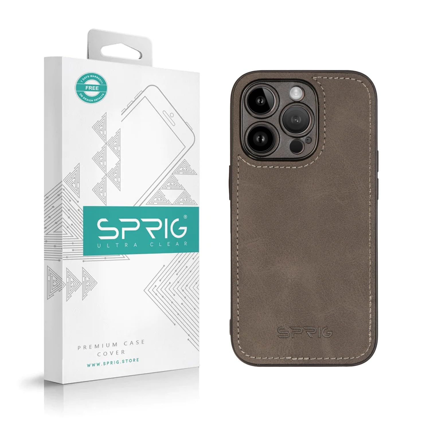 SPRIG Compatible with Apple iPhone 15 Pro Max Matte PU Leather TPU Designer Back Case Cover with Camera Protection Drop Tested Shock Proof for Boys and Girls (Light Grey) (B0CJRPVNJB) Amazon Price History, Amazon Price Tracker