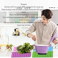 Vista 2 de 10 piezas de caramelo de silicona mini dinosaurio oso corazón forma de dona alta baja temperatura resistente con goteros para dulces de bricolaje