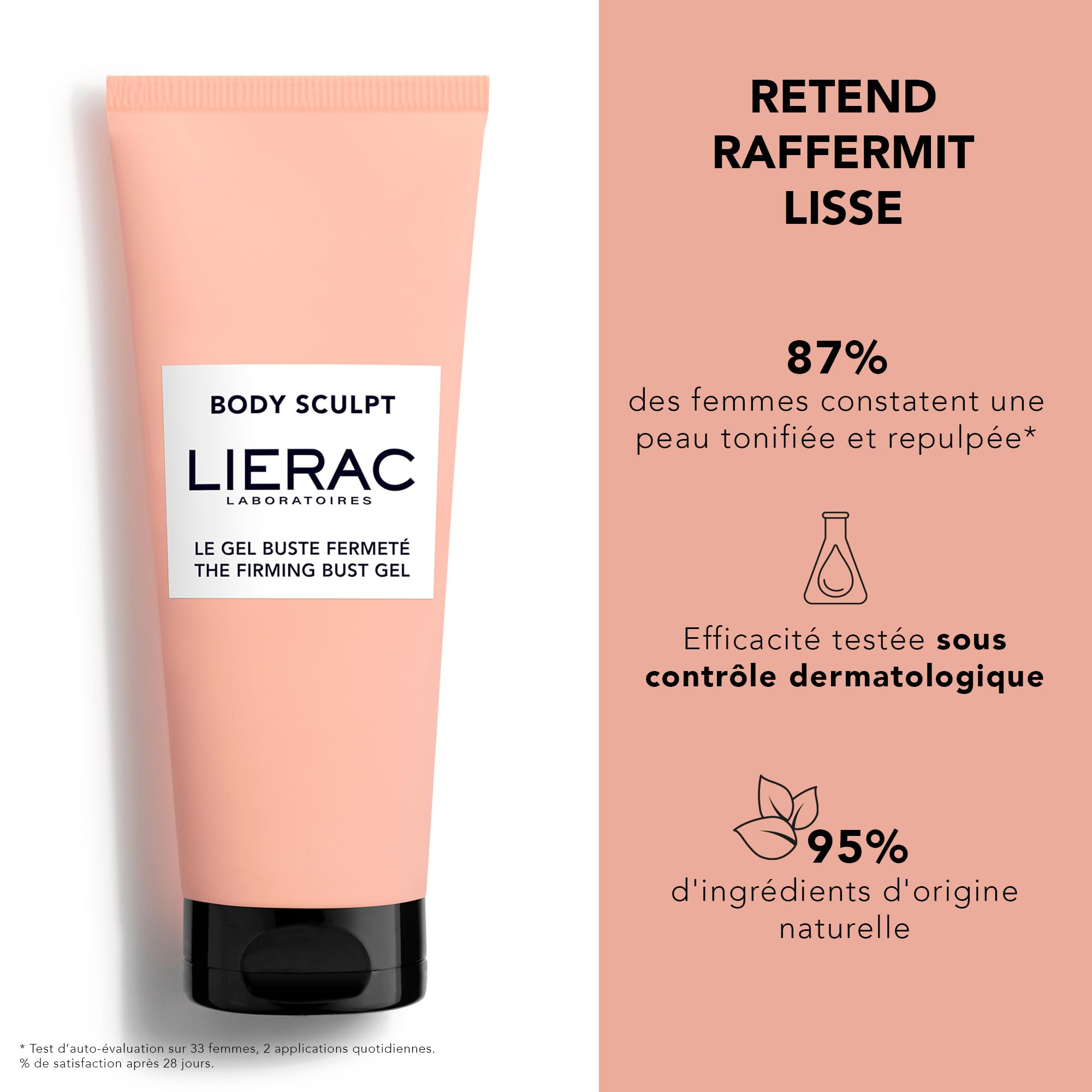 Lierac Body Sculpt Gel seno e décolleté, Trattamento Tonificante e rassodante, Ottimo per Seno Rilassato, Formato da 75 ml