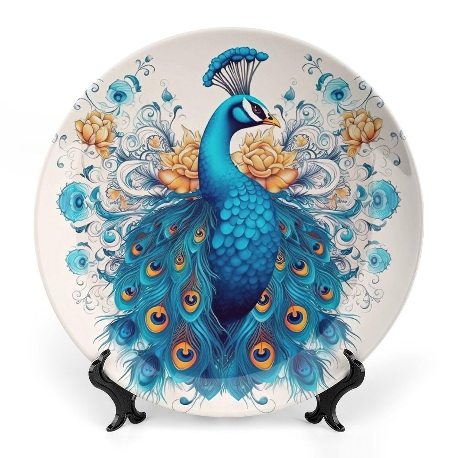 置物  2024 Decorative Plate 19cm Amazon.com: BHTLARNGY Elegant Animal Ceramic Decorative Plate