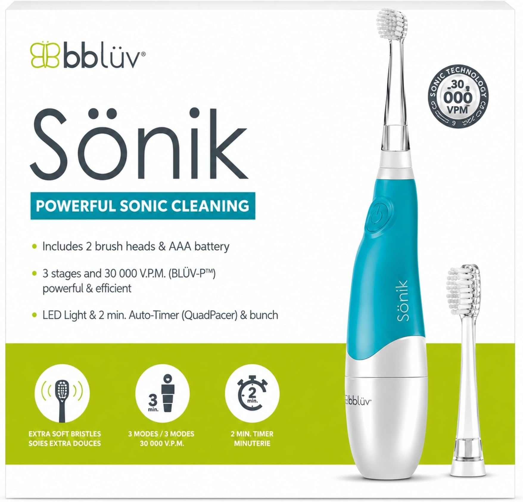 BBLuv - Snik - 2 Stage Sonic Toothbrush For Baby And Toddler