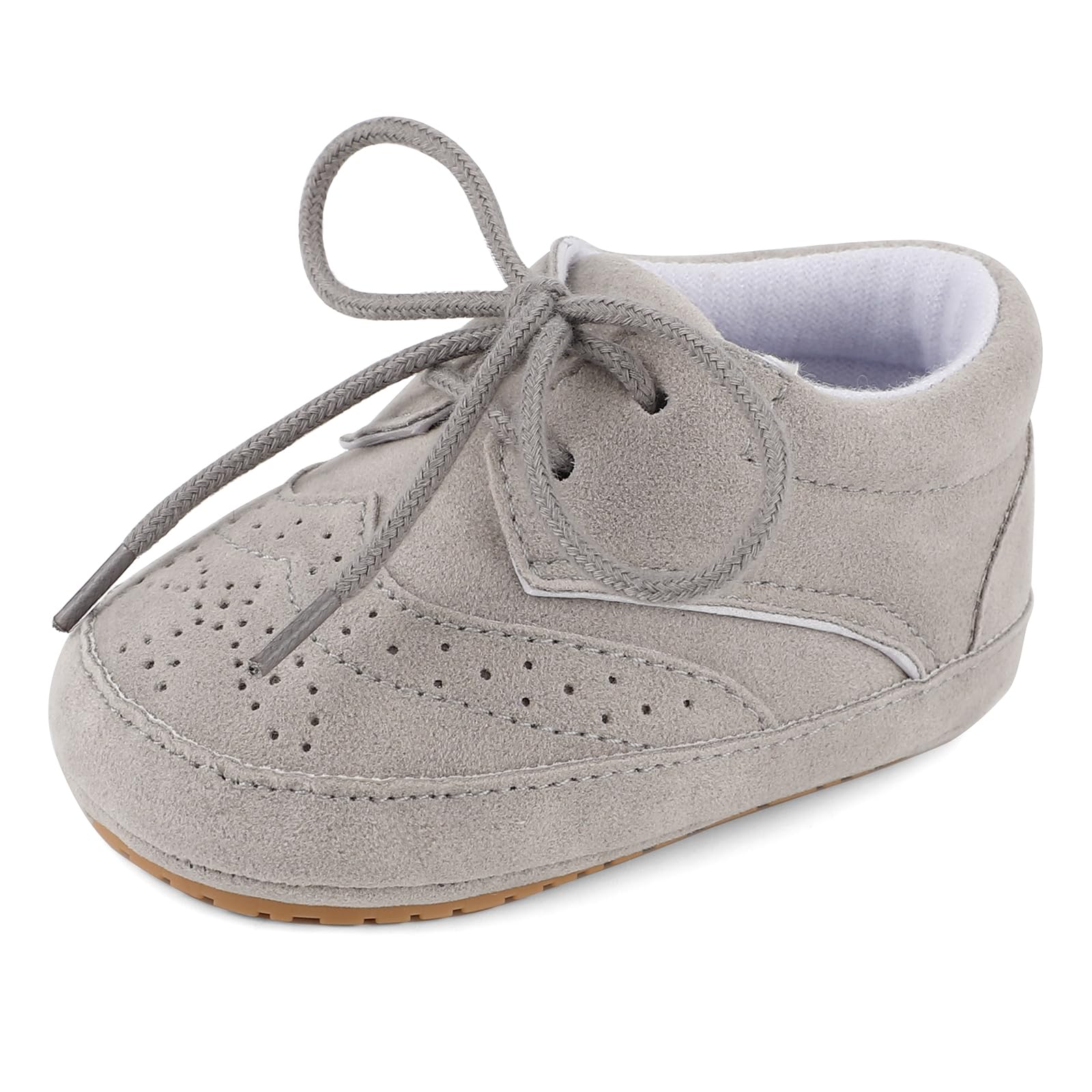 LACOFIA Baby Boys Shoes Infant Anti-Slip Soft Sole First Walking Shoes Casual Lace-up Prewalkers — view 6