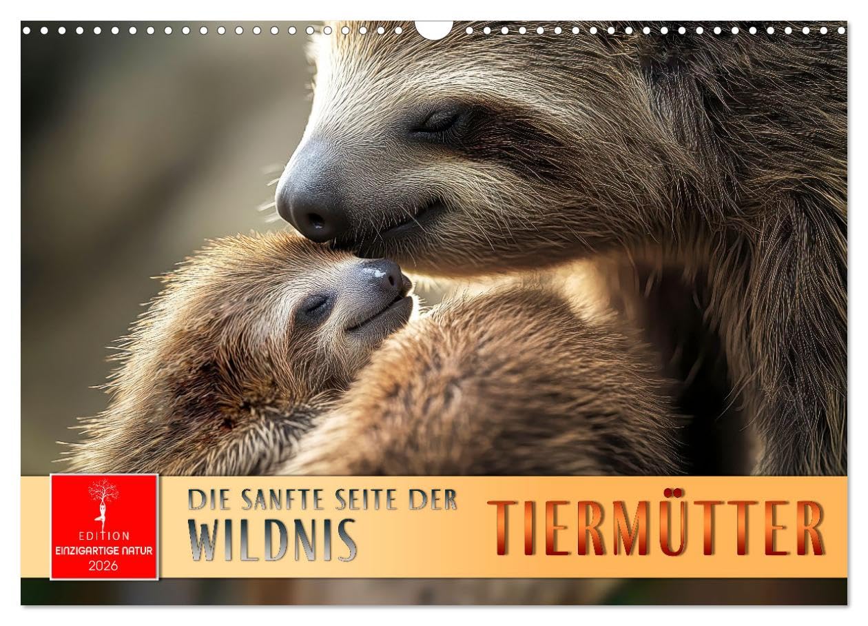 Animal mothers - the gentle side of the wilderness UK-Version (Wall Calendar 2026 DIN A3 Landscape), CALVENDO 12 Month Wall Calendar โ image 1