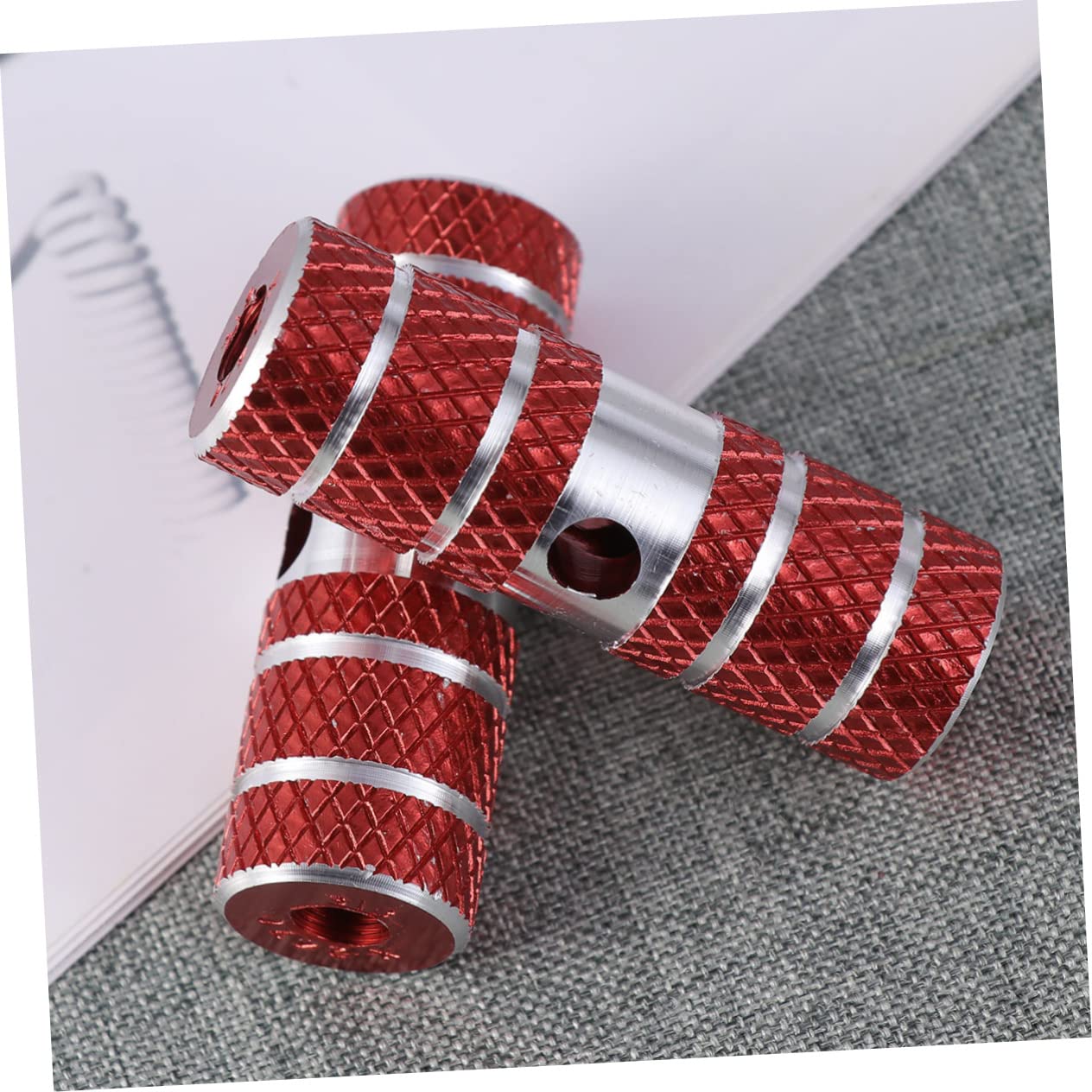 BCOATH Mountain Bike Pegs Set Aluminum Alloy Cylinder Foot Pegs 9.5mm 10mm Fit Stunt Bike Pegs for Bicycle Red Easy Install