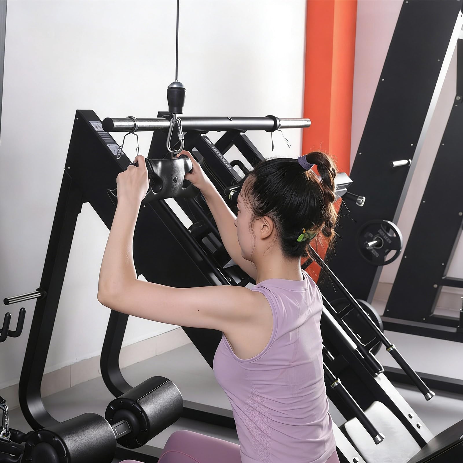 Tiras de tríceps de acero recubierto de goma con mango ergonómico