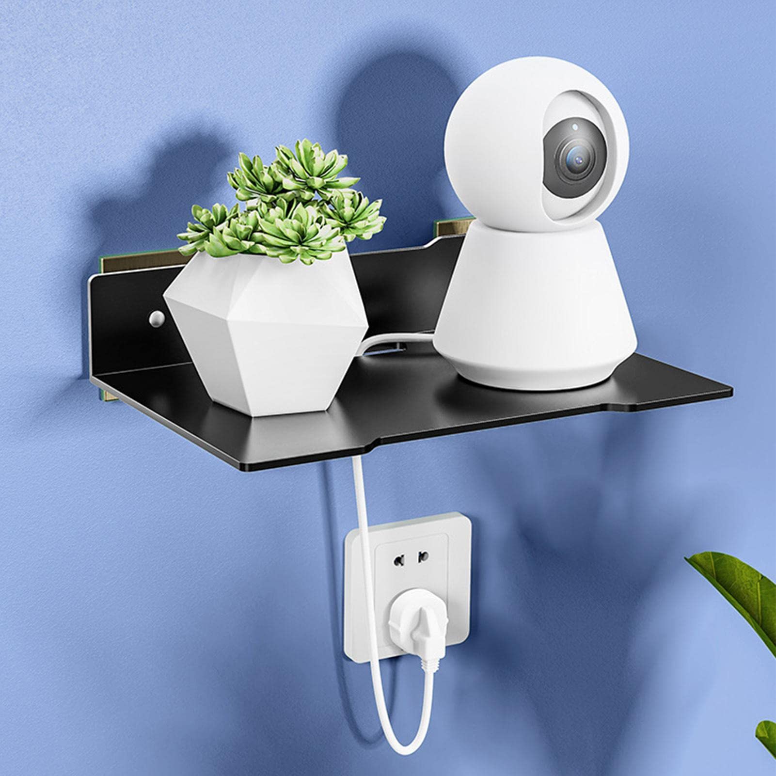 Mensola da parete per fotocamera, supporto da parete in metallo per TV Box, proiettore, lettore DVD, elegante soluzione di archiviazione per casa e ufficio, design salvaspazio