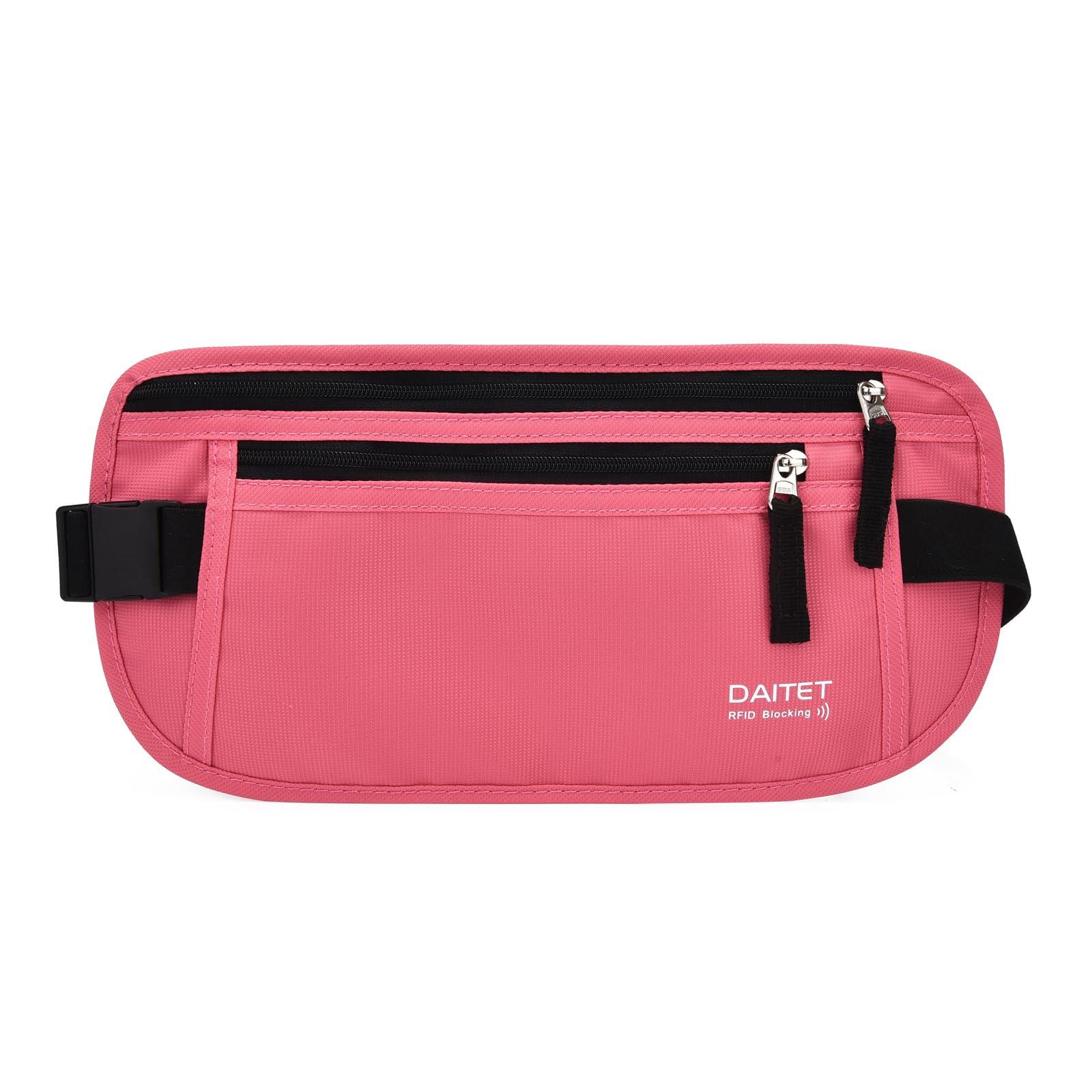 RFID Blocking Money Belt for Men Women, Slim Fanny Pack for Travel，Running,Conceal Waist Wallet for Passport Holder,Phone,Cash(Hot Pink)