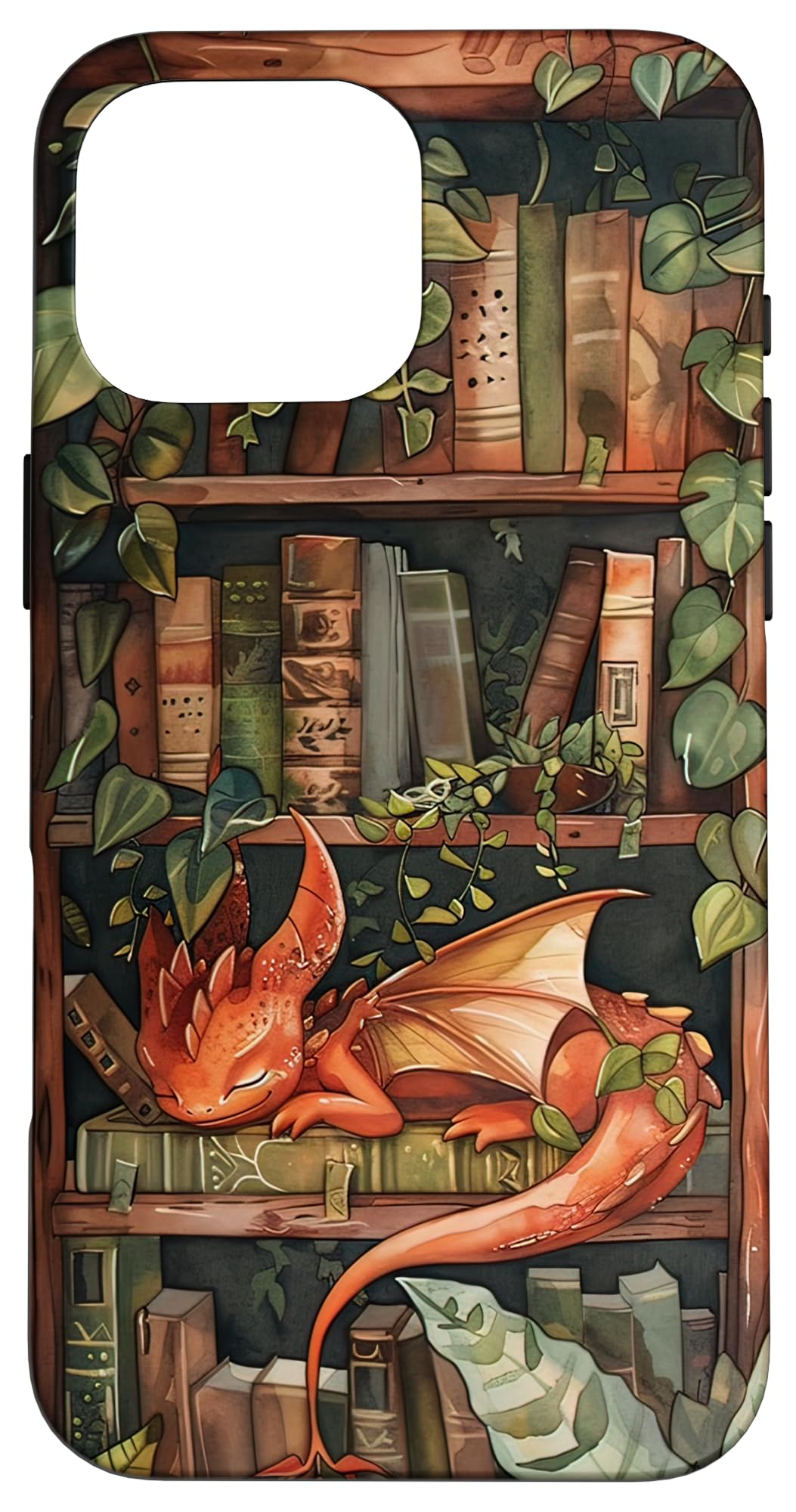 Cute Dragon Books Cottagecore Flower Bookworm Book Lover Case for iPhone 16 Pro Max