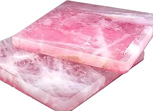 Natural Blue Stone Square Coasters – Elegant & Durable Drink Coasters for Home & Office | Set of 2 | Protects Surfaces & Enhances Décor (Rose Quartz)