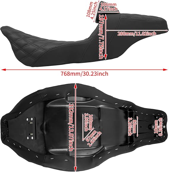 Motorcycle Seat Driver Passenger Touring Seat with Backrests for Harley Electra Glide Classic Street Glide Road Glide 2009-later