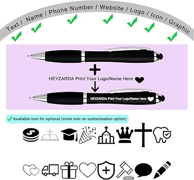 Personalized Pens with Name Text Icon Logo Engraved for Business Office Custom Ballpoint Pen 50 100 Pcs Optional, Blue