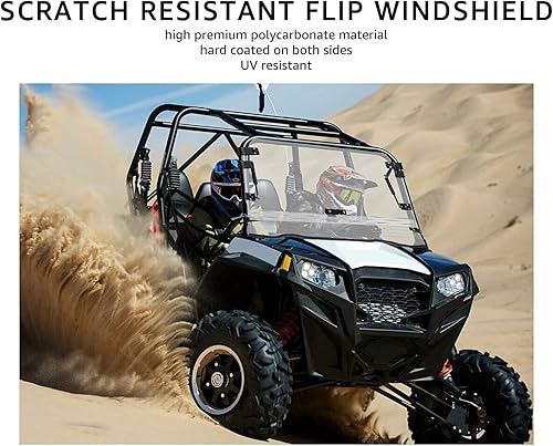 Miniatura 2 de A & UTV PRO Parabrisas plegable ajustable 3 en 1 resistente a los arañazos, parabrisas plegable resistente, tiene tres ajustes, compatible con