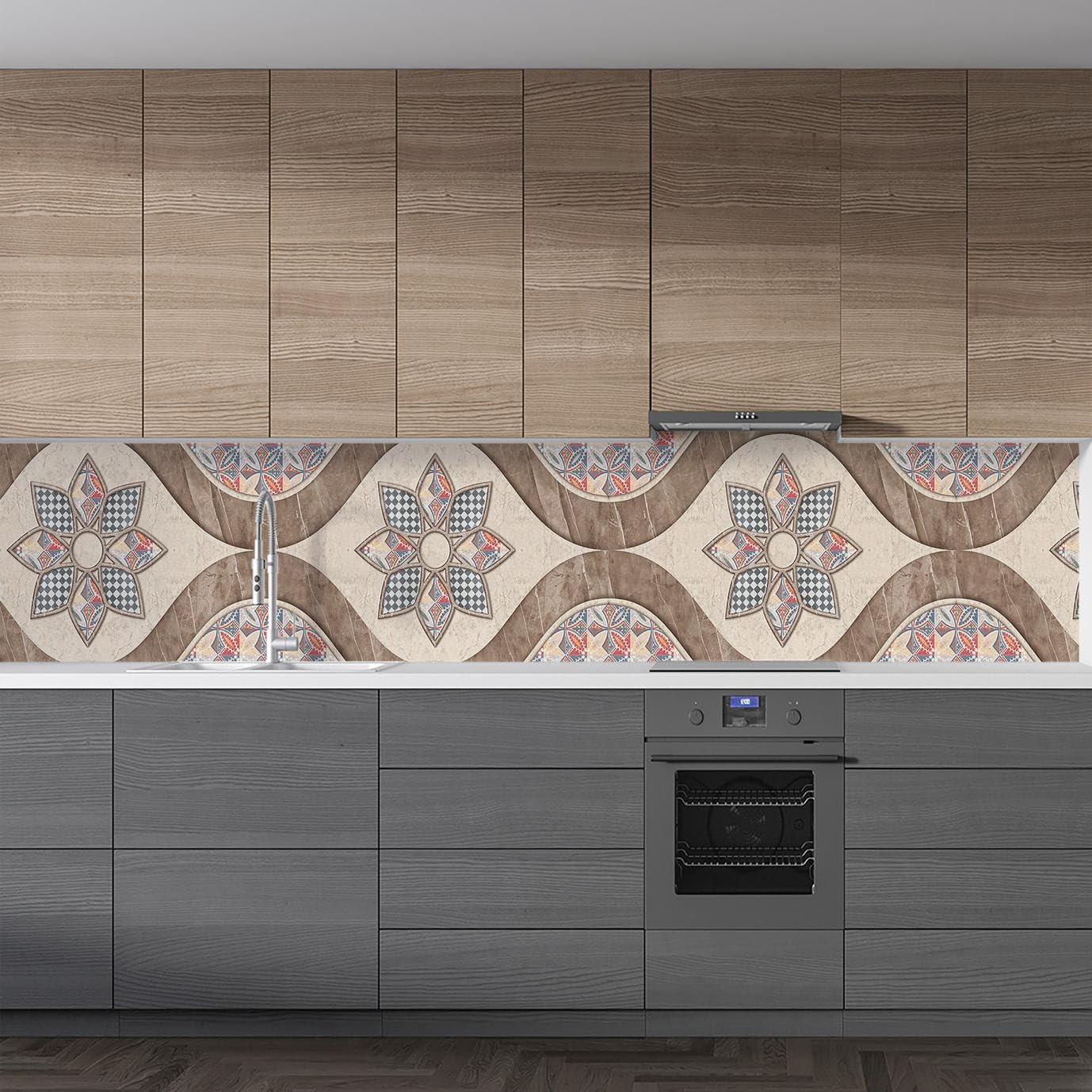 Mutfak Tezgah Arası Folyo Fayans Kaplama Folyosu Rustik Design 60x400 CM