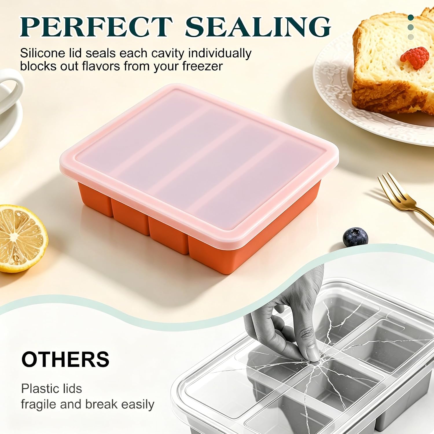 CAKETIME Silicone Butter Mold with Stainless Steel Frame & Spatula