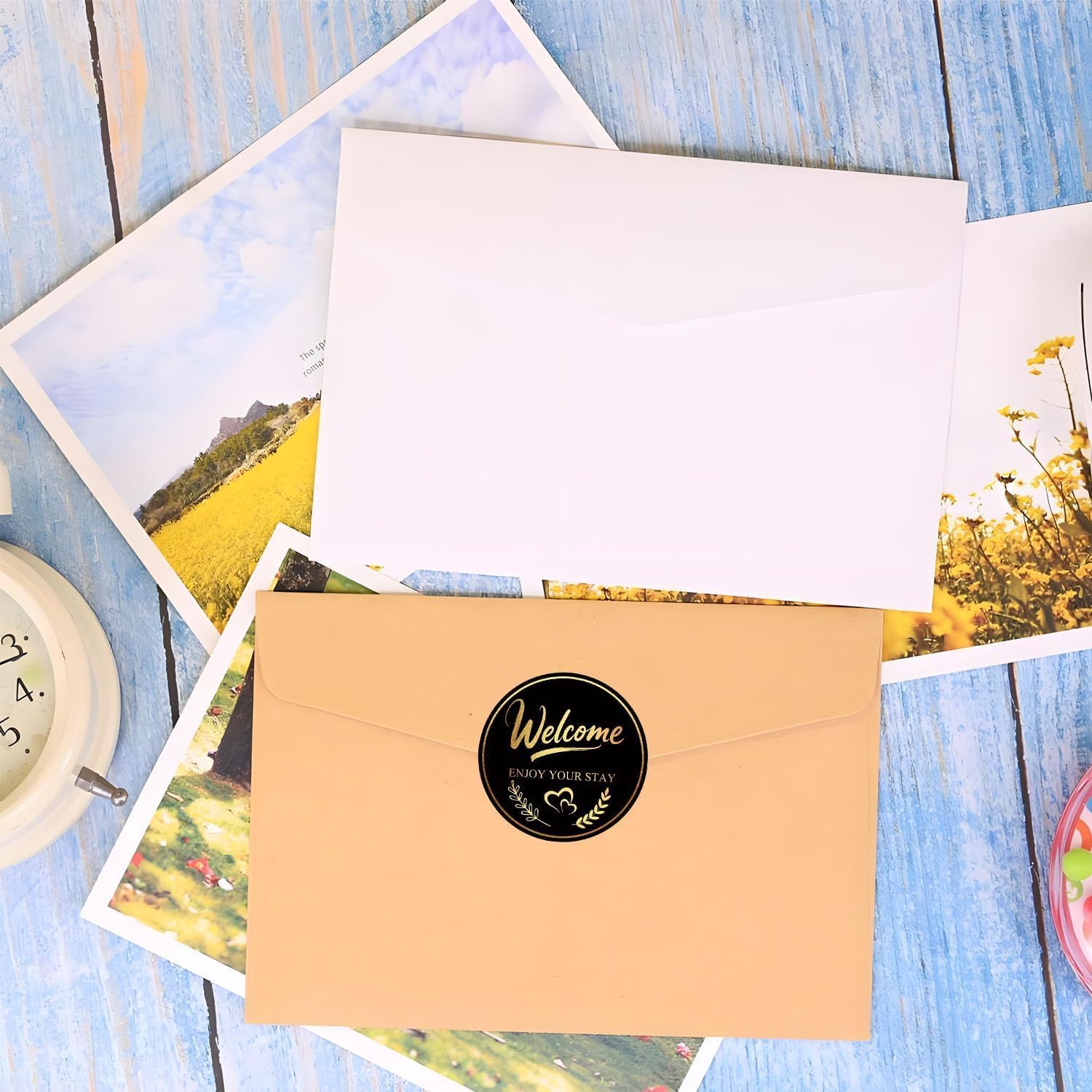 100 Pcs Gold Welcome Hotel Guest Stickers 2inch Hotel Key Card Labels for Envelope Gift Wrapping - Image 3