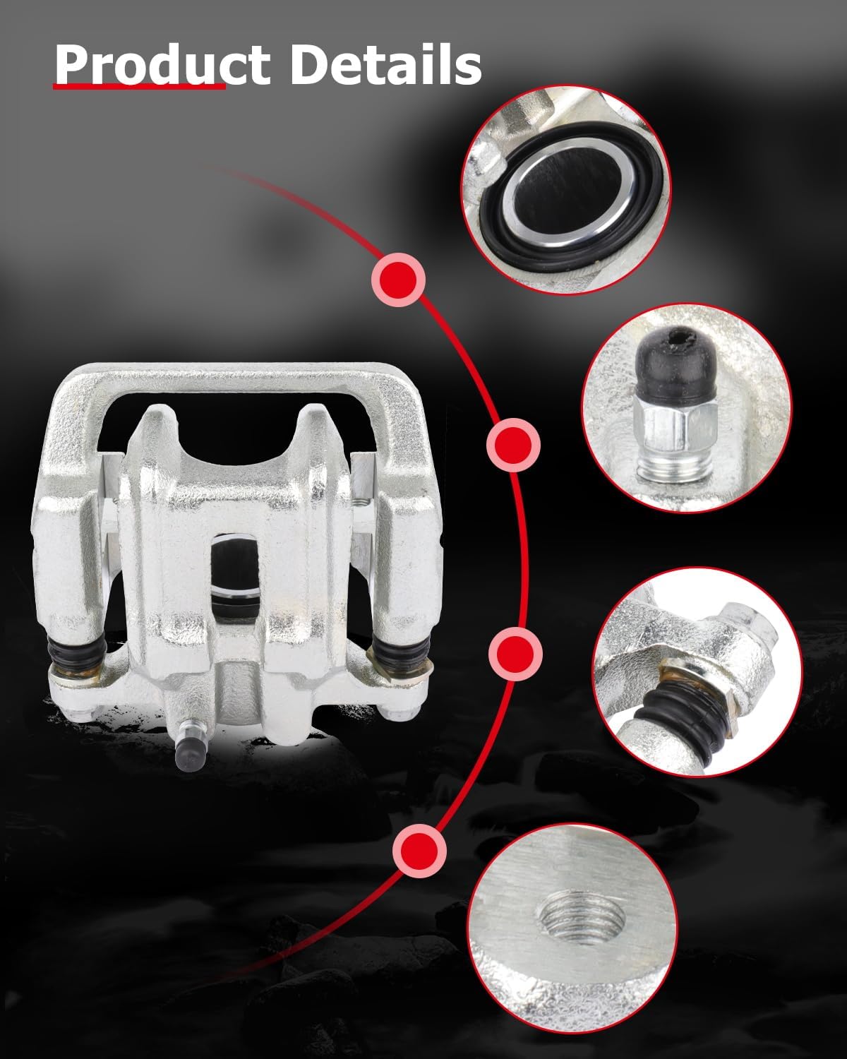 cciyu Rear Right Brake Caliper Assembly w/Bracket 19-B2588 2001-2003 For Acura For CL,1999-2008 For Acura For TL,2003-2011 For Honda For Element