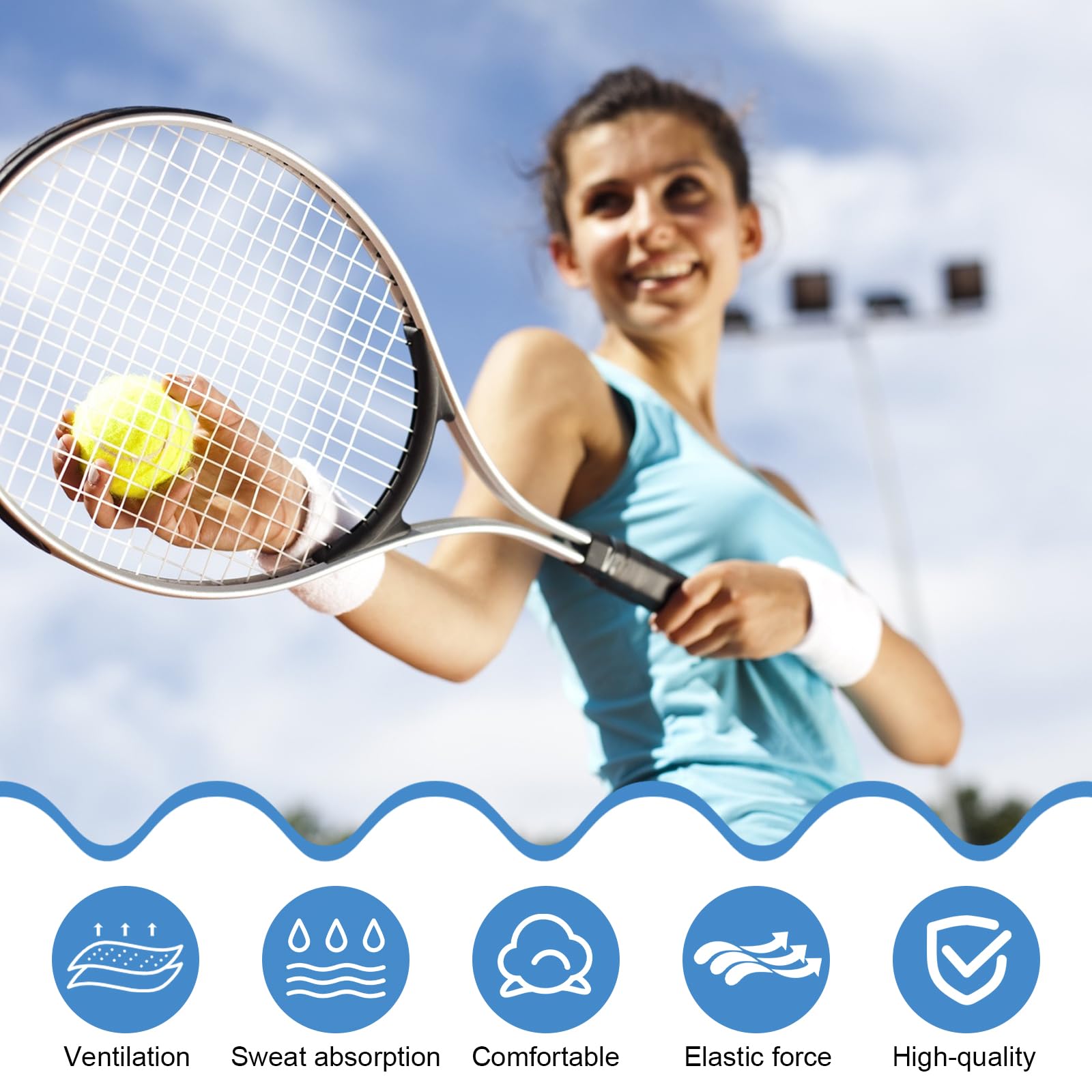 Polsini Da Palestra Assorbisudore - 5 Pezzi Per Uomo E Donna, Ideali Per Tennis, Palestra E Corsa - Foto 4