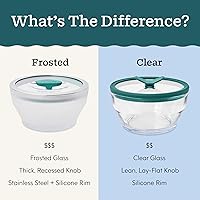 Vista 8 de Anyday Utensilios de cocina para microondas y recipiente de vidrio de 8 tazas con tapa de vidrio, almacenamiento profundo de alimentos sin plástico