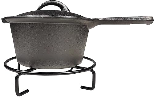 Miniatura 4 de HAWOK Pre-sazonado hierro fundido horno holandés camping cocina set con caja de almacenamiento de transporte