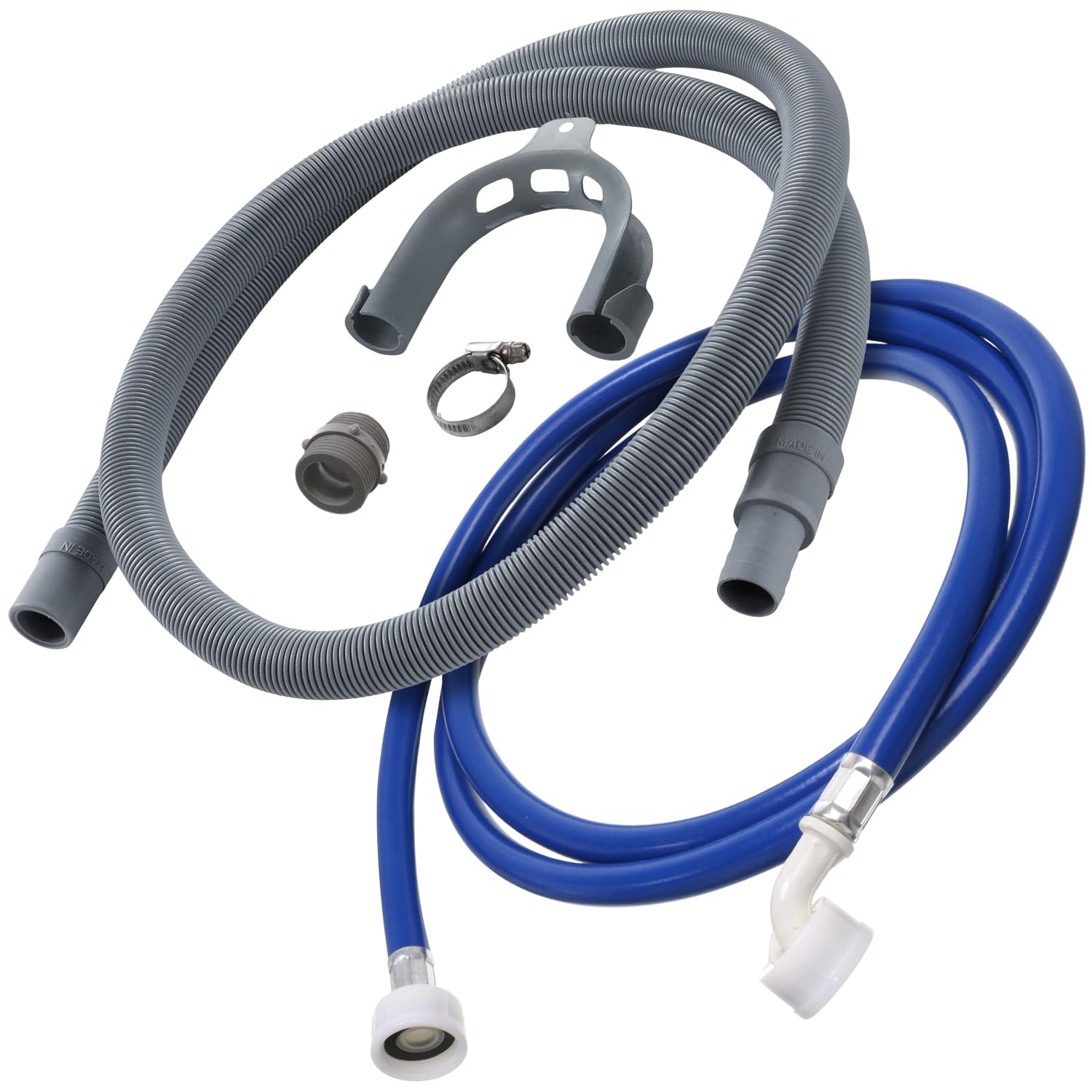 Reliapart Drain Hose & Cold Fill Hose Extension Kit For Bosch, Neff, Siemens Washing Machines & Dishwashers 2.5M Length 19Mm & 22Mm Universal Fitting Replacement Kit