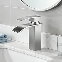 Torneira Banheiro Luxo Quadrada 304 Inox Aço, Torneira Banheiro Cascata Baixa Monocomando