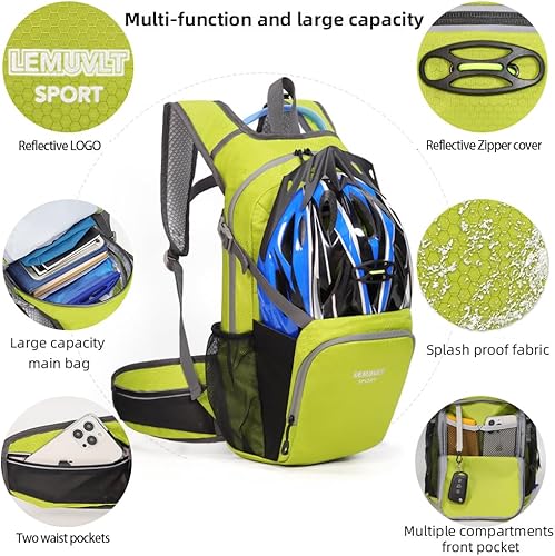 Miniatura 5 de Mochila de senderismo impermeable para ciclismo, 15L, ligera, duradera, para esquí, snowboard, correr, ciclismo MTB