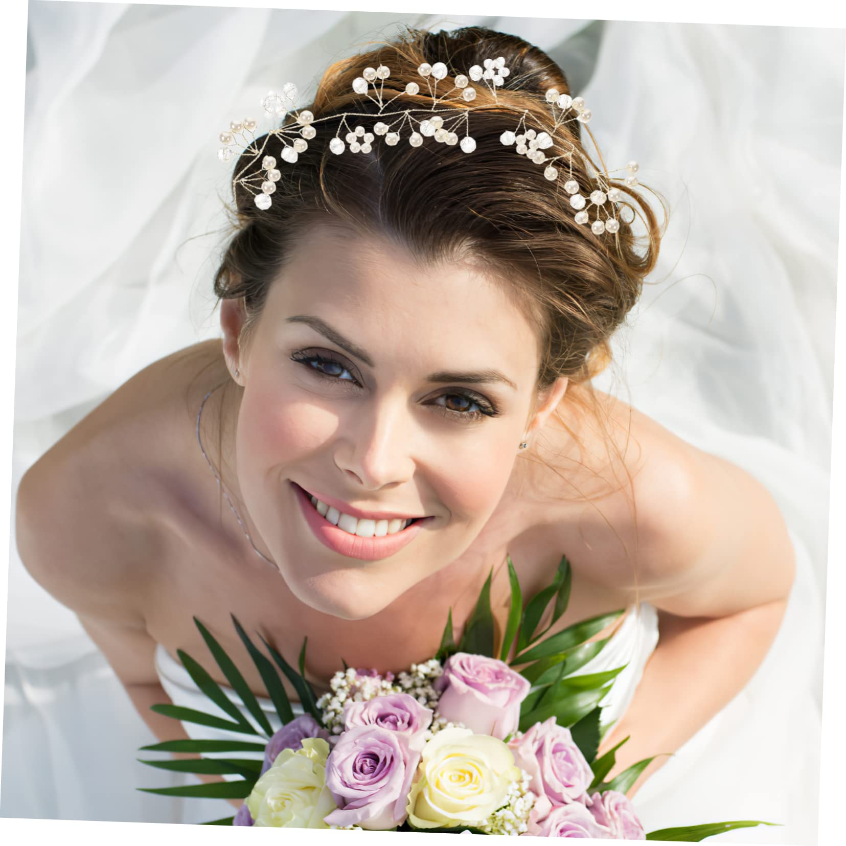 FRCOLOR 5pezzi Fascia Per Per Matrimonio Cerchietto Per e Ragazze Accessorio Per Cerimonie e