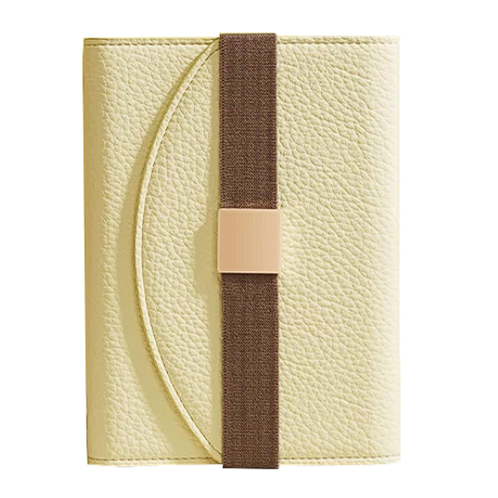esmen A5 A6 Notizbuch-Set aus weichem Leder mit losen Blättern, Metallschnallenverschluss Stifthalter und Taschen, mehrseitiges Layout(Geel,A5)