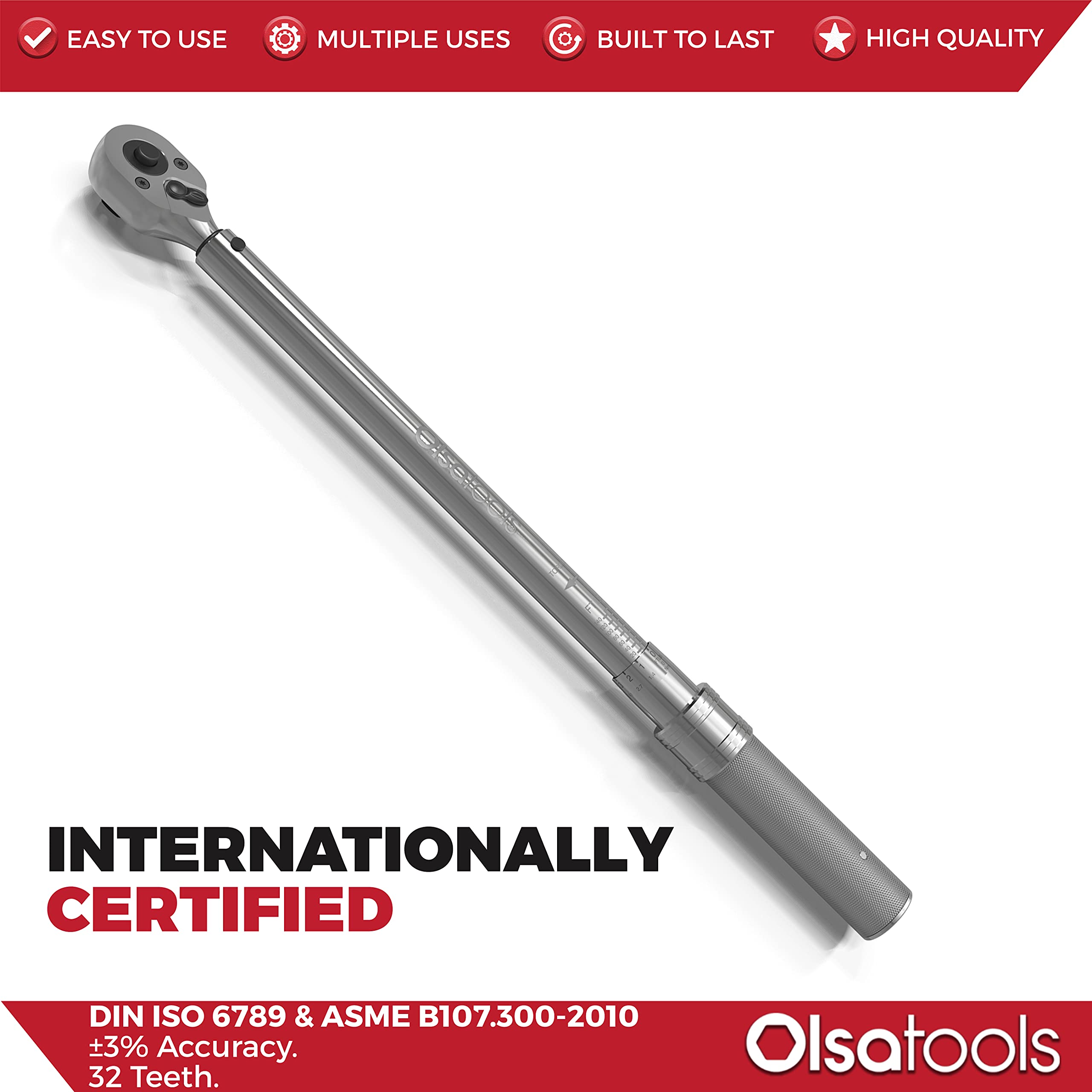 Olsa Tools Click Torque Wrench, 1/2Inch Drive (20150 ftlb Torque