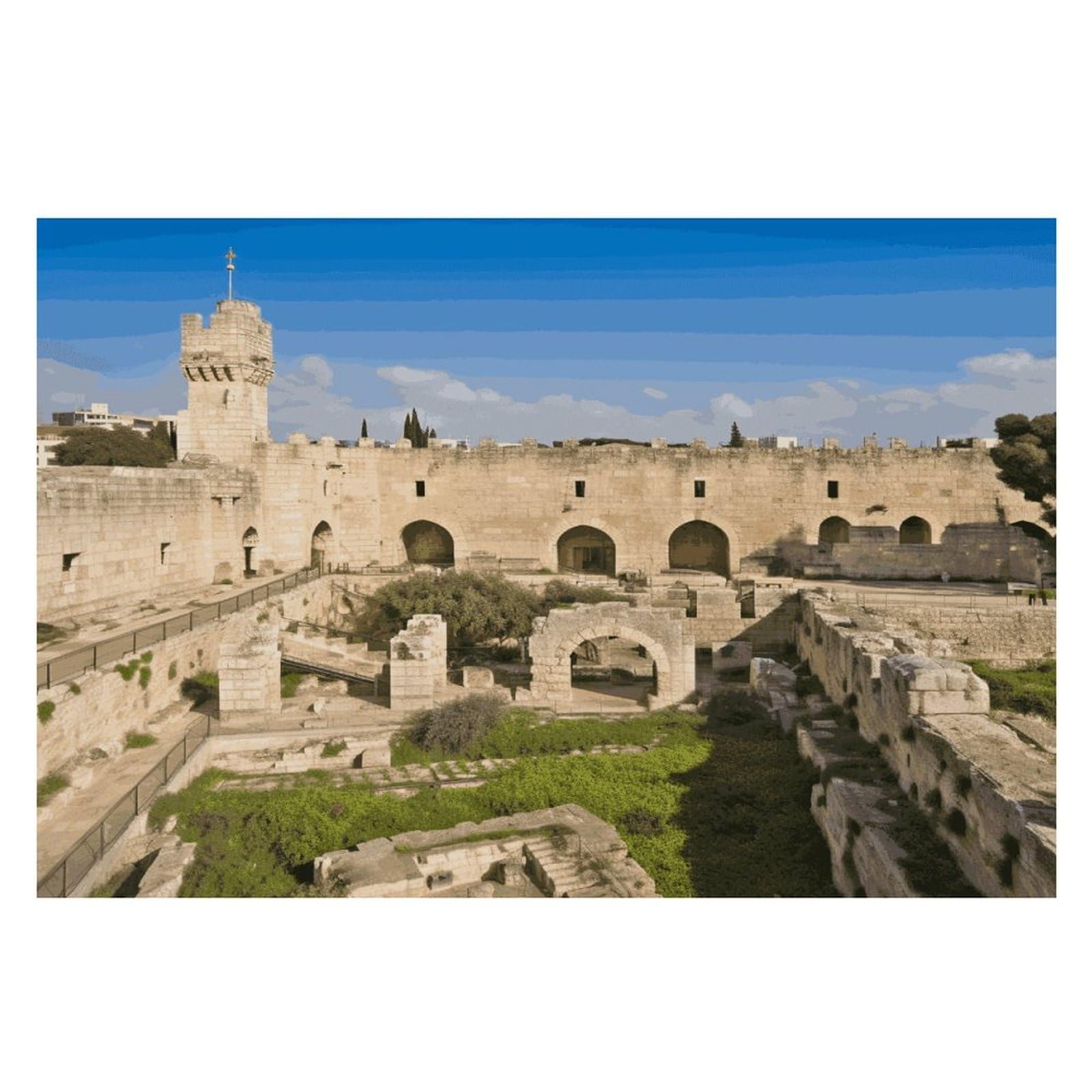 Israel at The Tower of David Placemats Heat-Resistant Washable Place Mats Anti Slip Dining Table Place Mats Wipeable Dining Table Mats Kitchen Decoration Placemats 17.7’’×11.8’’