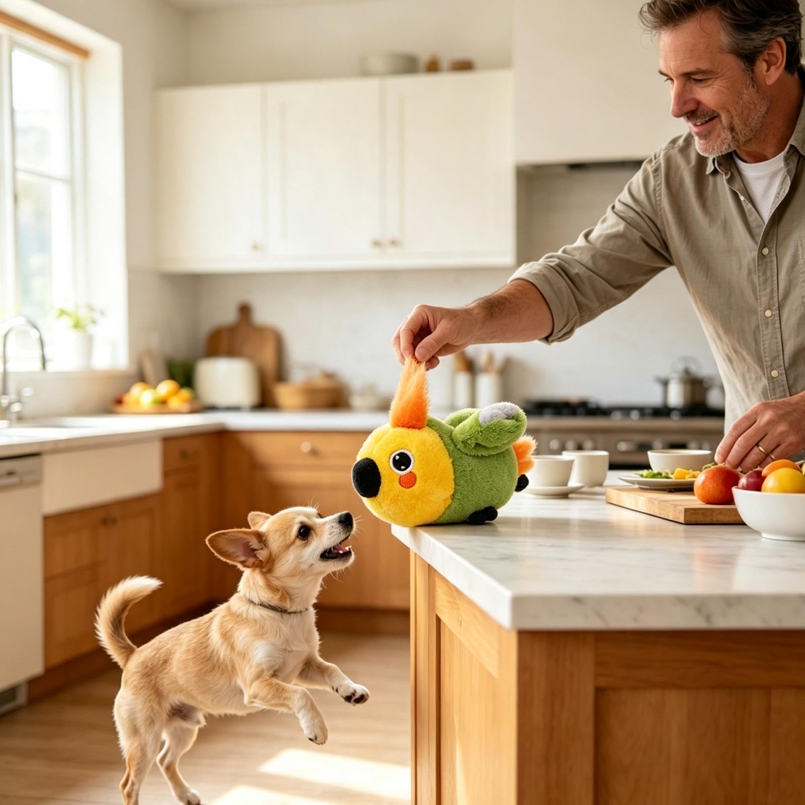 Jouet d'oiseau pour chat perroquet peluche interactif rechargeable intérieur