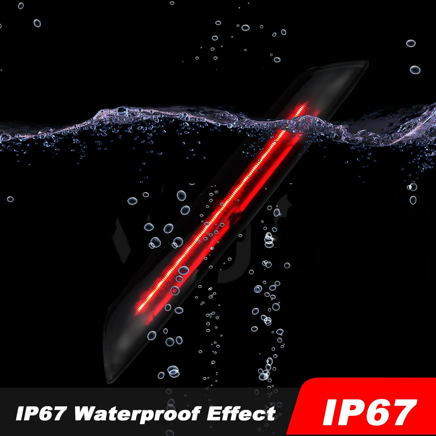 High Mount Stop Light LED Third Brake Light Assemblies Fits for Ford Transit 150 Transit 250 Transit 350 350 HD 2015-2020 Rear LED Brake Lamp(Smoke)