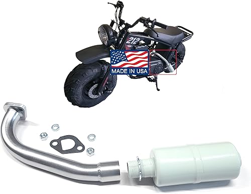 Escape Con Silenciador para: Mega Moto 212cc Pro, RB200, RT200, Coleman B200C, Monster Moto Classic 212cc, Mega Moto MM-B212-MXS Mini Bike.