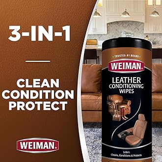Weiman Leather Cleaner & Conditioner Care Kit | Restores Leather Surfaces | Ultra Violet Protectants Help Prevent Cracking or Fading of Leather Furniture, Car Seats, Shoes