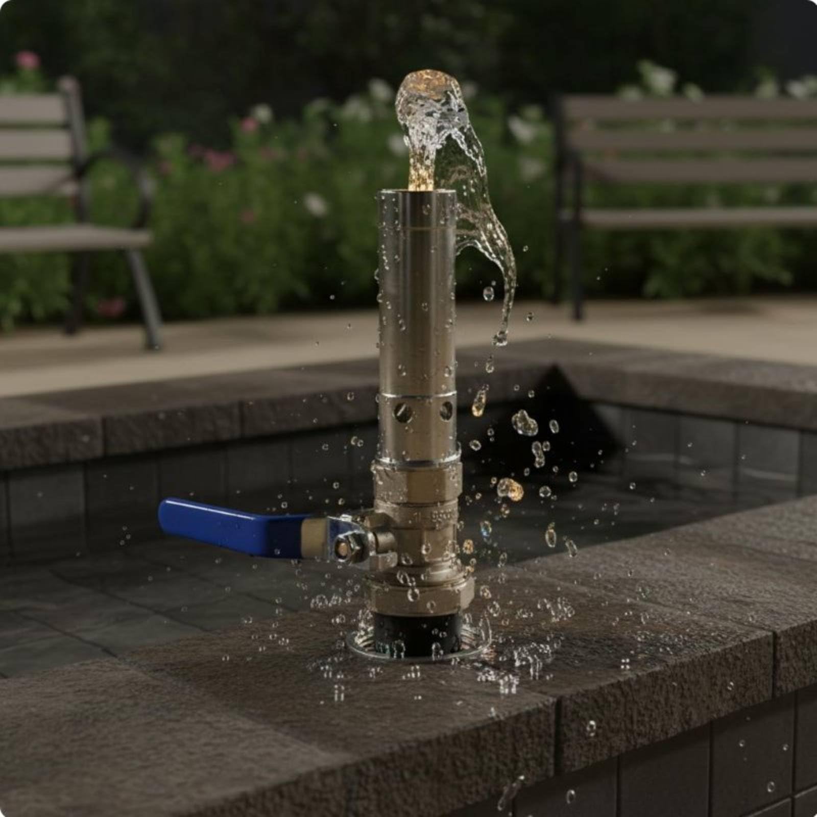 predolo Boquilla de Fuente de Latón Compatible con Luz LED Boquilla de Fuente de Burbujas Efecto Burbujeante para Paisajistas, Estanque, Paisajismo Acuático, Válvula PE Copr 1IN