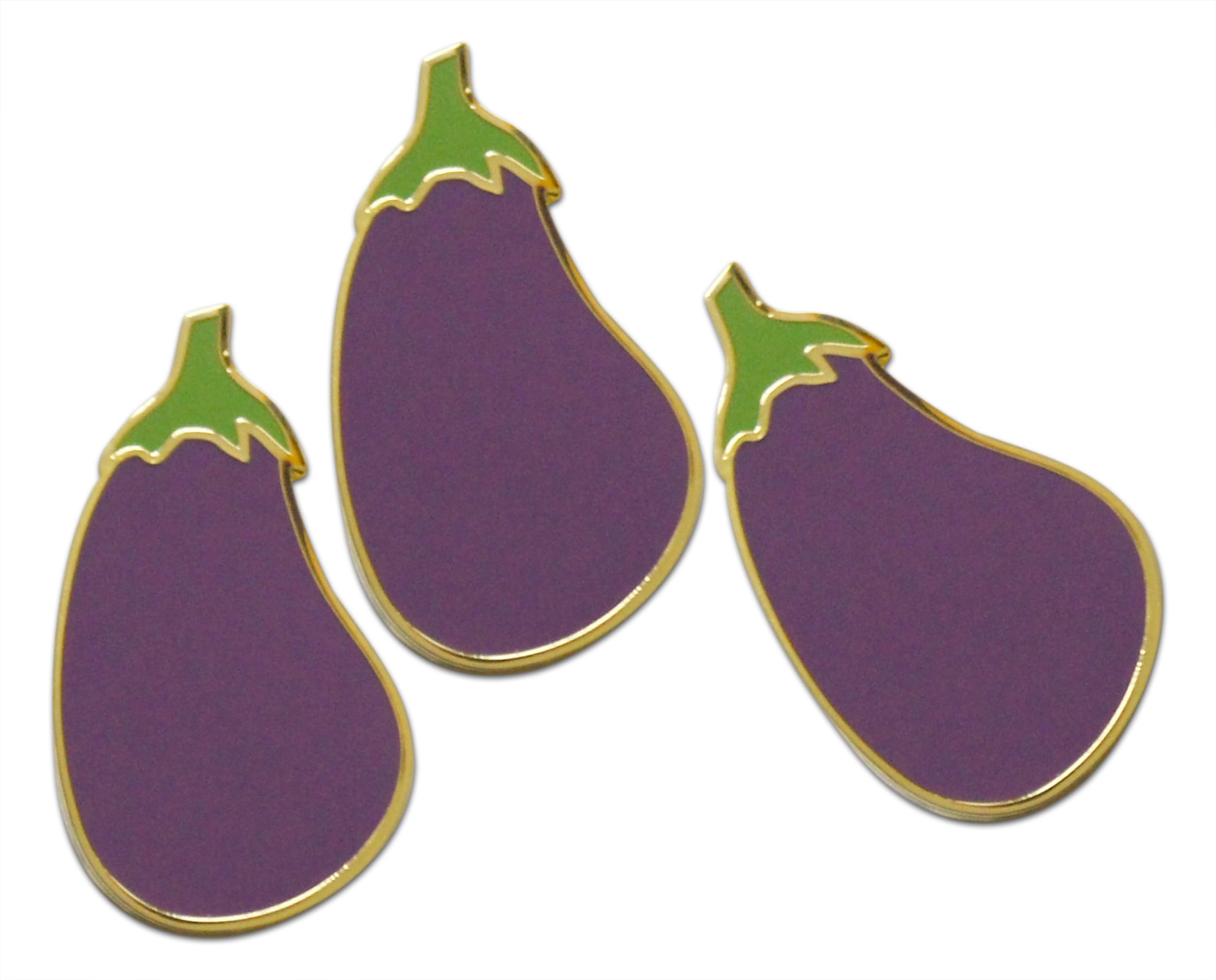Novel Merk Vegetable - Eggplant, Tomato, &amp; Other Lapel Pin, Hat Pin &amp; Tie Tack Set - Clutch Back
